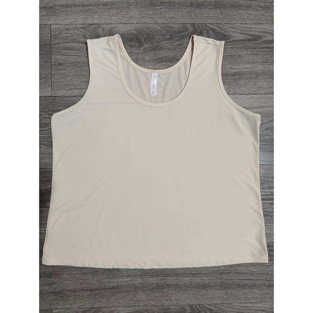 Cacique Sexy Sensual Beige Scoop Neck Tank Top Womens Plus Size 18/20 Minimalist